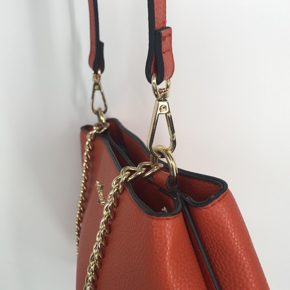 Nanette Lepore Flora Crossbody Leather Vegan Bag-Orange - Picture 8 of 8